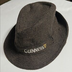 Guinness small brown tweed with harp Logo and herringbone pattern Dublin Ireland